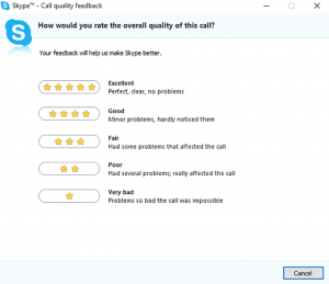Skype feedback request